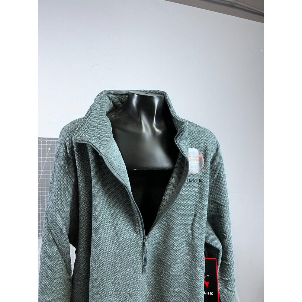 Killik Long Sleeve 1/4 Zip Charcoal Heather Pullover Men's Essential Sz L New - Picture 6 of 7